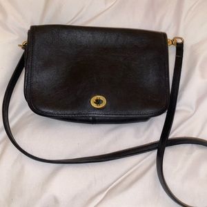 Coach Leather Purse Crossbody Black Vintage